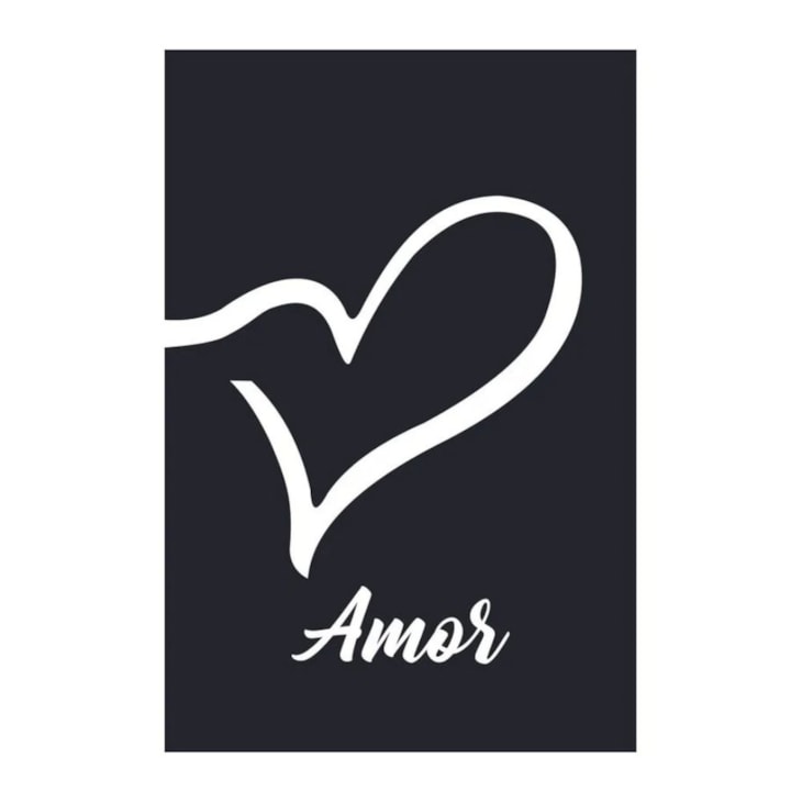 Quadro Decorativo Amor Fundo Preto 30X20 MDF Madeira Marpax