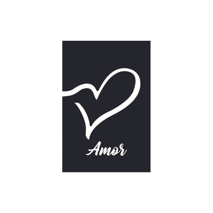 Quadro Decorativo Amor Fundo Preto 30X20 MDF Madeira Marpax