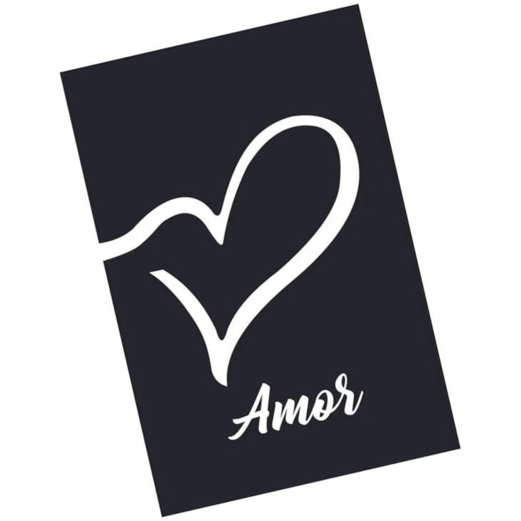 Quadro Decorativo Amor Fundo Preto 30X20 MDF Madeira Marpax