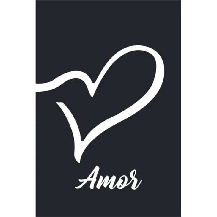 Quadro Decorativo Amor Fundo Preto 30X20 MDF Madeira Marpax