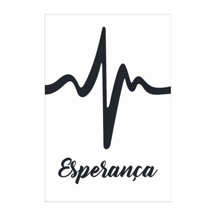 Quadro Decorativo Esperanca Fundo Branco 30X20 Mdf Madeira Adesivado Marpax