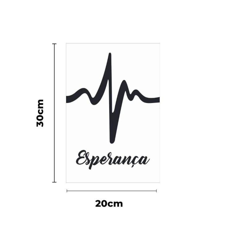 Quadro Decorativo Esperanca Fundo Branco 30X20 Mdf Madeira Adesivado Marpax