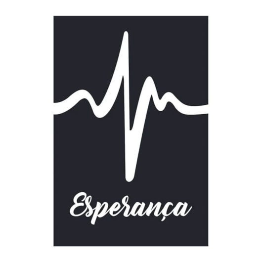 Quadro Decorativo Esperanca Fundo Preto 30X20 Mdf Madeira Adesivado Marpax