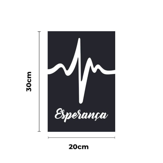 Quadro Decorativo Esperanca Fundo Preto 30X20 Mdf Madeira Adesivado Marpax