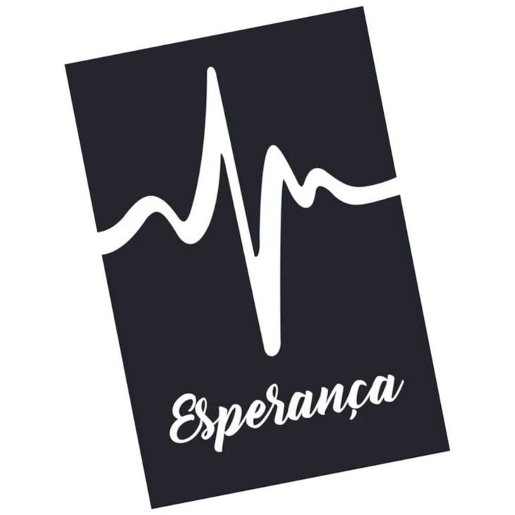 Quadro Decorativo Esperanca Fundo Preto 30X20 Mdf Madeira Adesivado Marpax