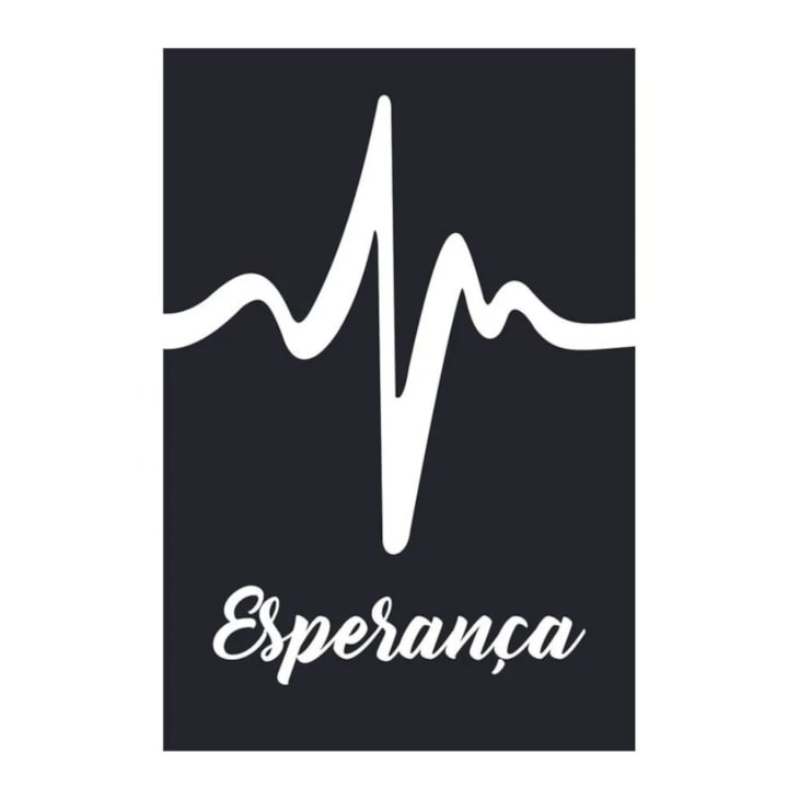 Quadro Decorativo Esperanca Preto 30X20 MDF Adesivado Marpax