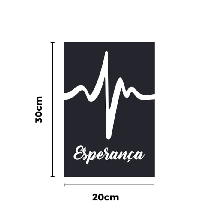 Quadro Decorativo Esperanca Preto 30X20 MDF Adesivado Marpax