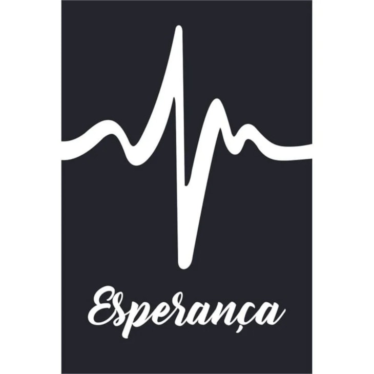 Quadro Decorativo Esperanca Preto 30X20 MDF Adesivado Marpax