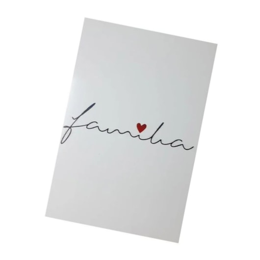 Quadro Decorativo Familia Com Fundo Branco 30X20 Mdf Madeira Adesivada Marpax