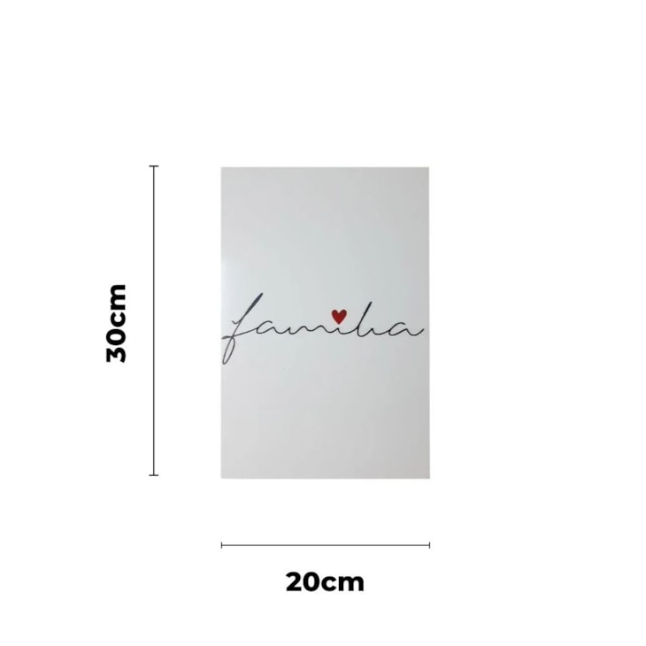 Quadro Decorativo Familia com Fundo Branco 30X20 MDF Marpax