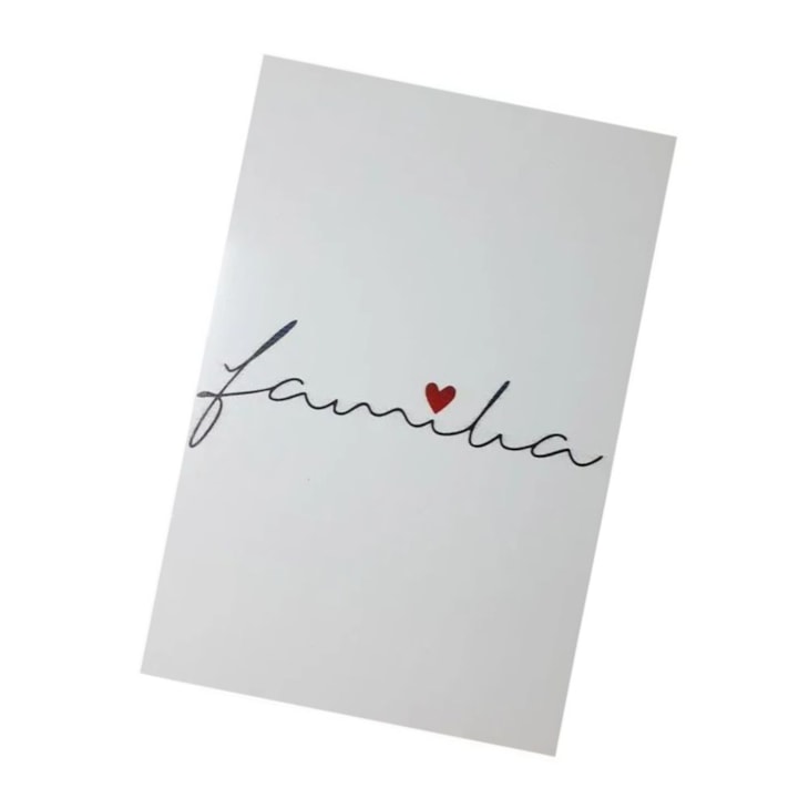 Quadro Decorativo Familia com Fundo Branco 30X20 MDF Marpax