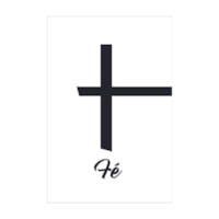 Quadro Decorativo Fe Fundo Branco 30X20 MDF Adesivado Marpax