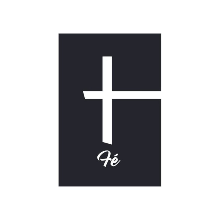 Quadro Decorativo Fe Fundo Preto 30X20 MDF Adesivado Marpax