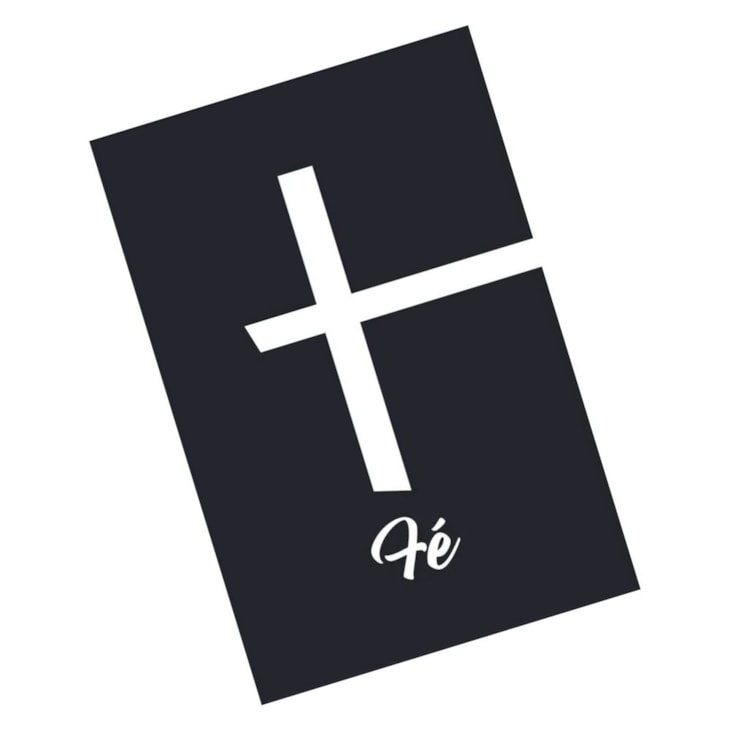 Quadro Decorativo Fe Fundo Preto 30X20 MDF Adesivado Marpax