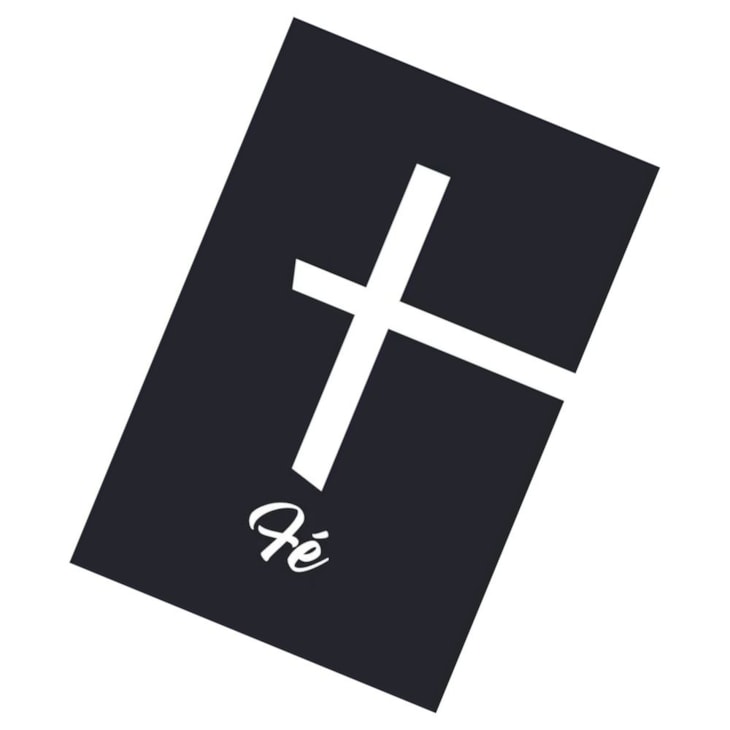 Quadro Decorativo Fe Fundo Preto 30X20 MDF Adesivado Marpax