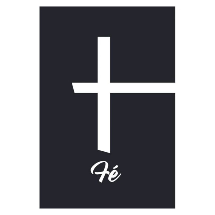 Quadro Decorativo Fe Fundo Preto 30X20 MDF Adesivado Marpax