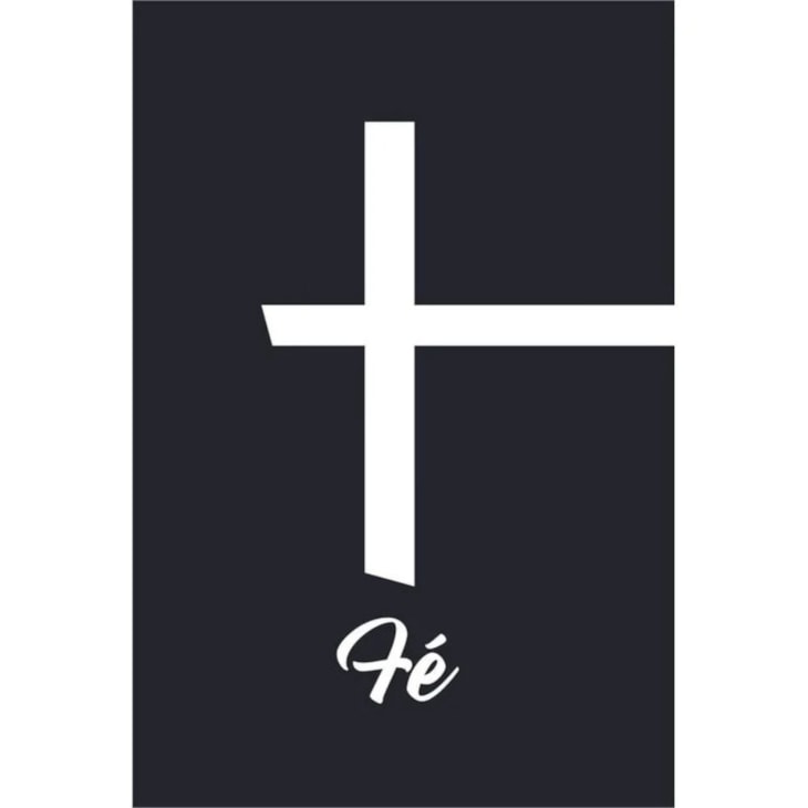 Quadro Decorativo Fe Fundo Preto 30X20 MDF Adesivado Marpax