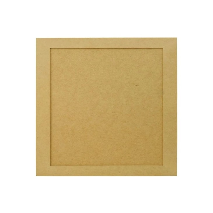 Quadro Quadrado Com Moldura E Fundo Removivel 26X26 Mdf 6Mm Madeira Marpax