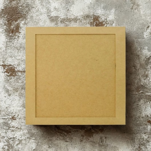 Quadro Quadrado Com Moldura E Fundo Removivel 26X26 Mdf 6Mm Madeira Marpax