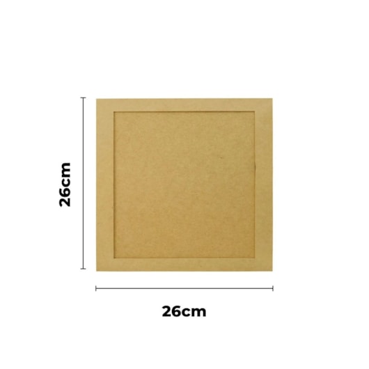 Quadro Quadrado Com Moldura E Fundo Removivel 26X26 Mdf 6Mm Madeira Marpax