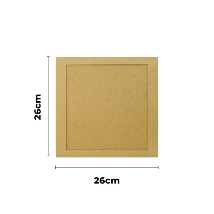 Quadro Quadrado Moldura Fundo Removivel 26X26 MDF 6mm Marpax