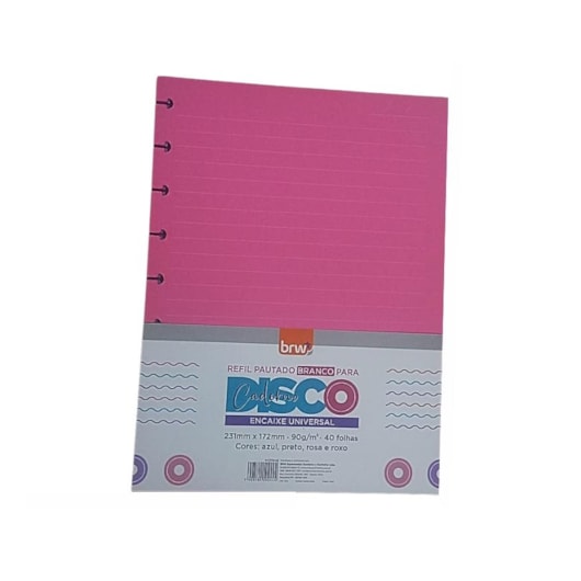 Refil Caderno de Disco Colorido 90g 232x173mm  BRW 40fls