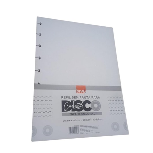 Refil Caderno de Disco Grande Liso 90g 275x200mm  BRW 40fls