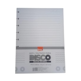 Refil Caderno Disco Grande Pautado 90g 275X200mm BRW 40fls