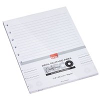 Refil para Caderno de Disco Branco Pautado 80 Folhas Brw