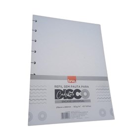 Refil Para Caderno e Planner De Disco Grande Liso BRW 40fls