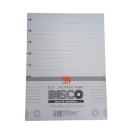 Refil Para Caderno e Planner De Disco Grande Pautado BRW 40fls