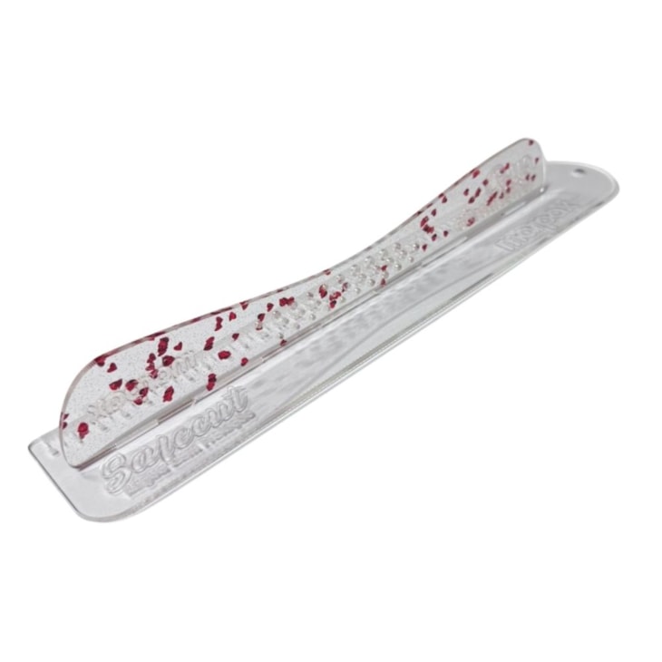 Régua com Proteção 20cm Safecut Acrílico Glitter Coração Marpax