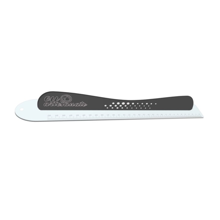 Régua com Proteção 20cm Safecut Acrílico Preto Marpax