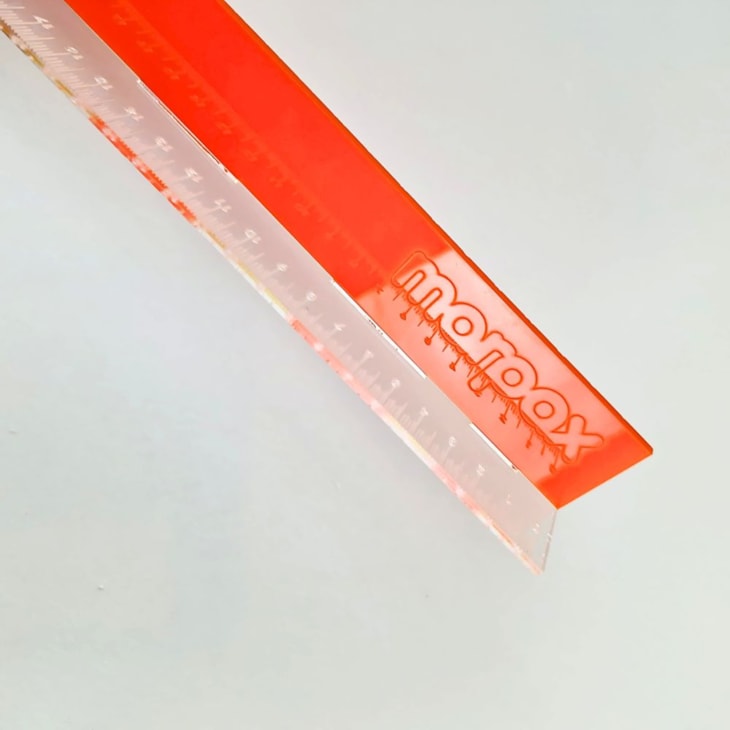 Régua com Proteção 30cm Laranja Acrílico Artesanato Marpax