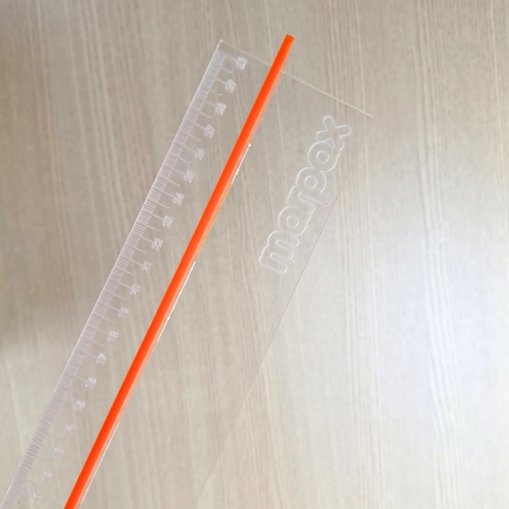 Régua com Proteção 30cm Laranja Acrílico Artesanato Marpax