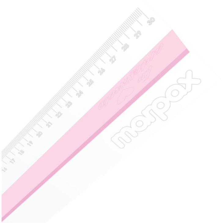 Régua com Proteção 30cm Rosa em Acrílico Artesanato Marpax