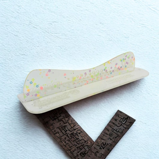 Régua com Proteção 30cm Safecut Acrílico Glitter Flor Marpax