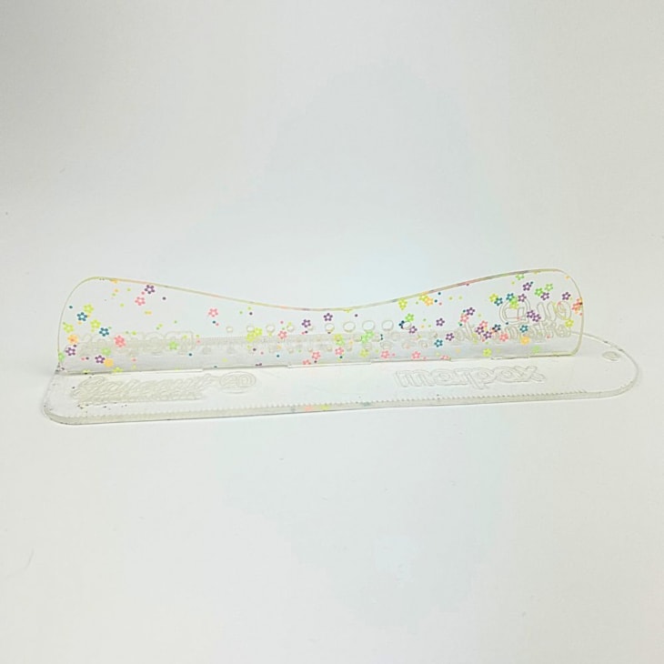 Régua com Proteção 30cm Safecut Acrílico Glitter Flor Marpax