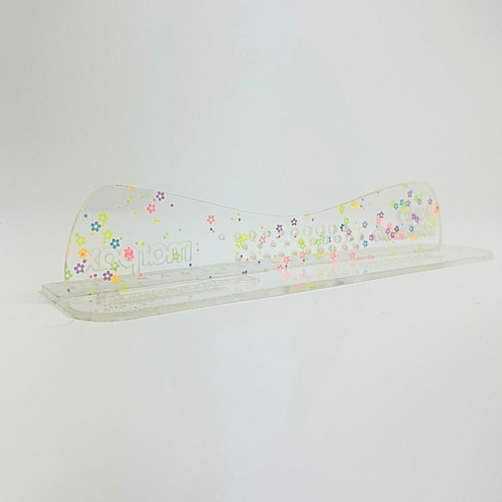 Régua com Proteção 30cm Safecut Acrílico Glitter Flor Marpax