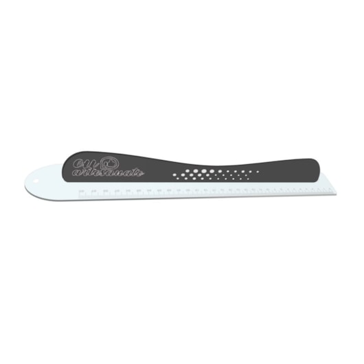 Régua com Proteção 30cm Safecut Acrílico Preto Marpax