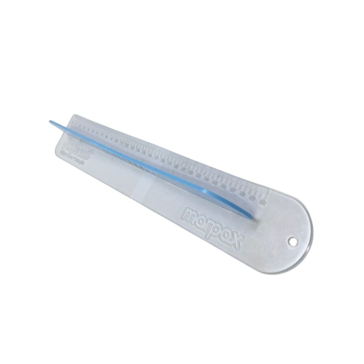 Régua com Proteção 30cm Safecut em Acrílico Azul Marpax