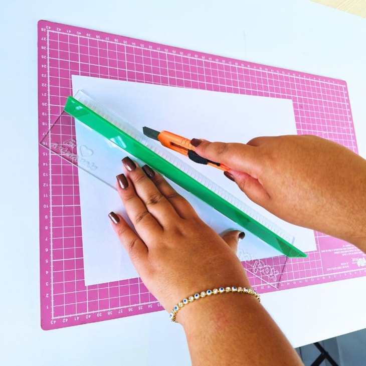 Régua com Proteção 30cm Verde em Acrílico Artesanato Marpax