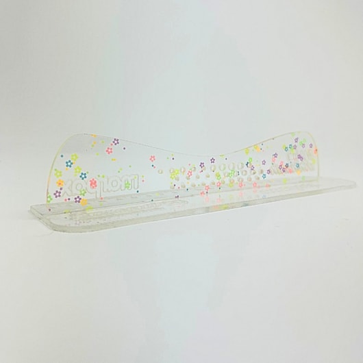 Régua com Proteção 40cm Safecut Acrílico Glitter Flor Marpax