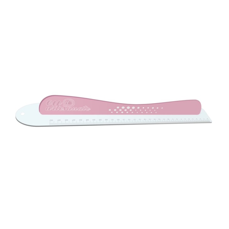 Régua com Proteção 60cm Safecut em Acrílico Rosa Marpax