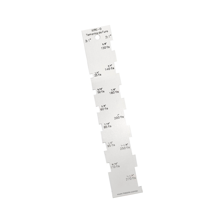Régua Gabarito Wire-o Passo 2X1 e 3X1 em Acrílico Marpax