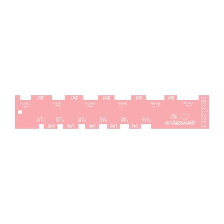 Régua Gabarito Wire-o Rosa 2X1 e 3X1 Em Acrilico Marpax