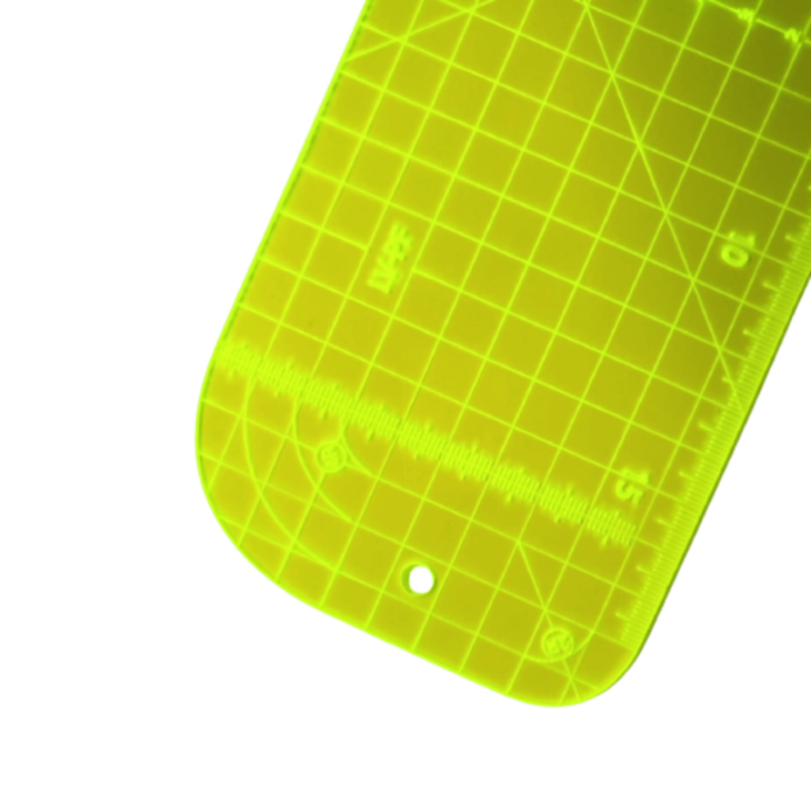 Régua Passa Ferro 20cm Alfaiate Verde Fluorescente Marpax