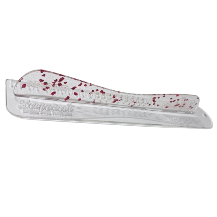 Régua Proteção 20cm Safecut Acrílico Glitter Coração Marpax