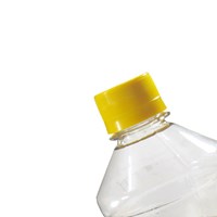 Tampa Plástica com lacre p/ garrafa pet 28mm Amarelo 100un