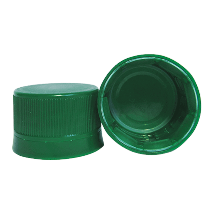 Tampa Plástica com lacre p/ garrafa pet 28mm Verde 1000un
